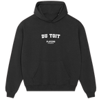 Du Toit hoodie – grey men's hoodie with black Du Toit letters and Players Couture logo on the chest
