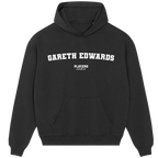Gareth Edwards hoodie – black men's hoodie with white Gareth Edwards letters and Players Couture logo on the chest