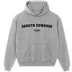 Gareth Edwards hoodie – grey men's hoodie with black Gareth Edwards letters and Players Couture logo on the chest