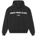 Addin Fonua-Blake hoodie – navy men's hoodie with white Addin Fonua-Blake letters and Players Couture logo on the chest