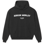 Adrian Morley hoodie – red men's hoodie with white Adrian Morley letters and Players Couture logo on the chest