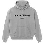 Allan Langer hoodie – navy men's hoodie with white Allan Langer letters and Players Couture logo on the chest