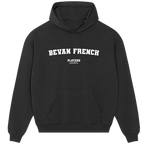 Bevan French hoodie – grey men's hoodie with black Bevan French letters and Players Couture logo on the chest