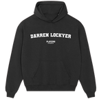 Darren Lockyer hoodie – grey men's hoodie with black Darren Lockyer letters and Players Couture logo on the chest