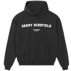 Garry Schofield hoodie – grey men's hoodie with black Garry Schofield letters and Players Couture logo on the chest