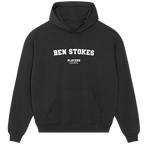 Ben Stokes hoodie – black men's hoodie with white Ben Stokes letters and Players Couture logo on the chest