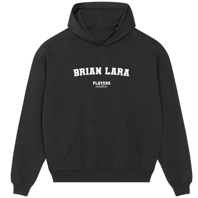 Brian Lara hoodie – navy men's hoodie with white Brian Lara letters and Players Couture logo on the chest