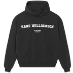 Kane Williamson hoodie – navy men's hoodie with white Kane Williamson letters and Players Couture logo on the chest