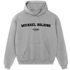 Michael Holding hoodie – navy men's hoodie with white Michael Holding letters and Players Couture logo on the chest