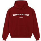 Quinton de Kock hoodie – grey men's hoodie with black Quinton de Kock letters and Players Couture logo on the chest