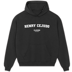 Henry Cejudo hoodie – grey men's hoodie with black Henry Cejudo letters and Players Couture logo on the chest