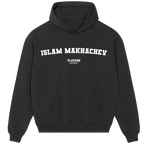 Islam Makhachev hoodie – grey men's hoodie with black Islam Makhachev letters and Players Couture logo on the chest