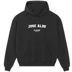 Jose Aldo hoodie – black men's hoodie with white Jose Aldo letters and Players Couture logo on the chest