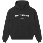 Matt Hughes hoodie – navy men's hoodie with white Matt Hughes letters and Players Couture logo on the chest
