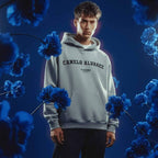 Canelo Alvarez hoodie – navy men's hoodie with white Canelo Alvarez letters and Players Couture logo on the chest