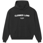 Clubber Lang hoodie – grey men's hoodie with black Clubber Lang letters and Players Couture logo on the chest