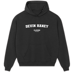 Devin Haney hoodie – black men's hoodie with white Devin Haney letters and Players Couture logo on the chest