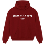 Oscar De La Hoya hoodie – navy men's hoodie with white Oscar De La Hoya letters and Players Couture logo on the chest