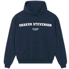 Shakur Stevenson hoodie – grey men's hoodie with black Shakur Stevenson letters and Players Couture logo on the chest