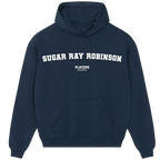 Sugar Ray Robinson hoodie – black men's hoodie with white Sugar Ray Robinson letters and Players Couture logo on the chest