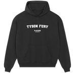 Tyson Fury hoodie – navy men's hoodie with white Tyson Fury letters and Players Couture logo on the chest