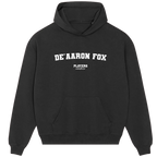 De’Aaron Fox hoodie – black men's hoodie with white De’Aaron Fox letters and Players Couture logo on the chest