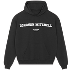Donovan Mitchell hoodie – black men's hoodie with white Donovan Mitchell letters and Players Couture logo on the chest