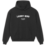 Larry Bird hoodie – grey men's hoodie with black Larry Bird letters and Players Couture logo on the chest