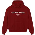 Patrick Ewing hoodie – grey men's hoodie with black Patrick Ewing letters and Players Couture logo on the chest