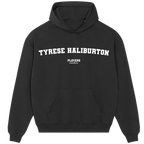 Tyrese Haliburton hoodie – grey men's hoodie with black Tyrese Haliburton letters and Players Couture logo on the chest