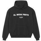 Al Boum Photo hoodie – grey men's hoodie with black Al Boum Photo letters and Players Couture logo on the chest