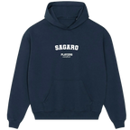 Sagaro hoodie – navy men's hoodie with white Sagaro letters and Players Couture logo on the chest