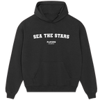 Sea The Stars hoodie – grey men's hoodie with black Sea The Stars letters and Players Couture logo on the chest