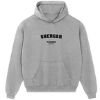 Shergar hoodie – red men's hoodie with white Shergar letters and Players Couture logo on the chest