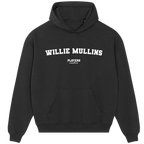 Willie Mullins hoodie – black men's hoodie with white Willie Mullins letters and Players Couture logo on the chest
