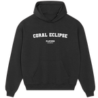 Coral Eclipse hoodie – red men's hoodie with white Coral Eclipse letters and Players Couture logo on the chest