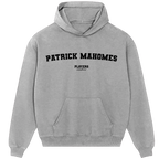 Patrick Mahomes hoodie – black men's hoodie with white Patrick Mahomes letters and Players Couture logo on the chest