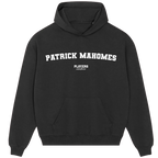 Patrick Mahomes hoodie – grey men's hoodie with black Patrick Mahomes letters and Players Couture logo on the chest