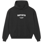 Batista hoodie – navy men's hoodie with white Batista letters and Players Couture logo on the chest