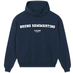 Bruno Sammartino hoodie – navy men's hoodie with white Bruno Sammartino letters and Players Couture logo on the chest