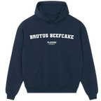 Brutus Beefcake hoodie – red men's hoodie with white Brutus Beefcake letters and Players Couture logo on the chest