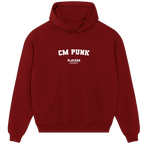 CM Punk hoodie – grey men's hoodie with black CM Punk letters and Players Couture logo on the chest