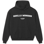 Gorilla Monsoon hoodie – grey men's hoodie with black Gorilla Monsoon letters and Players Couture logo on the chest