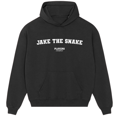 Jake The Snake hoodie – navy men's hoodie with white Jake The Snake letters and Players Couture logo on the chest