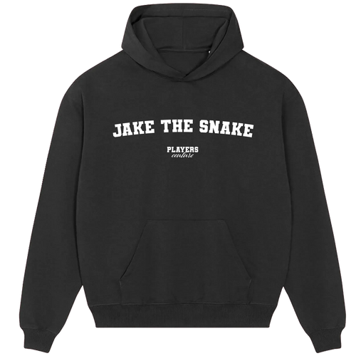 Jake The Snake hoodie – navy men's hoodie with white Jake The Snake letters and Players Couture logo on the chest