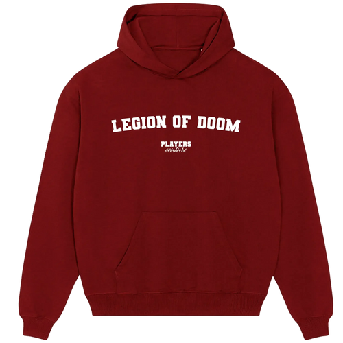 Legion Of Doom hoodie – navy men's hoodie with white Legion Of Doom letters and Players Couture logo on the chest