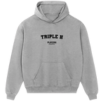 Triple H hoodie – navy men's hoodie with white Triple H letters and Players Couture logo on the chest