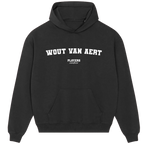 Wout van Aert hoodie – grey men's hoodie with black Wout van Aert letters and Players Couture logo on the chest