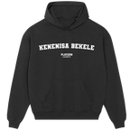 Kenenisa Bekele hoodie – navy men's hoodie with white Kenenisa Bekele letters and Players Couture logo on the chest