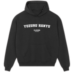 Yuzuru Hanyu hoodie – black men's hoodie with white Yuzuru Hanyu letters and Players Couture logo on the chest